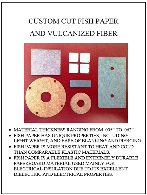 Custom Cut Fish Paper and Vulcanized Fiber